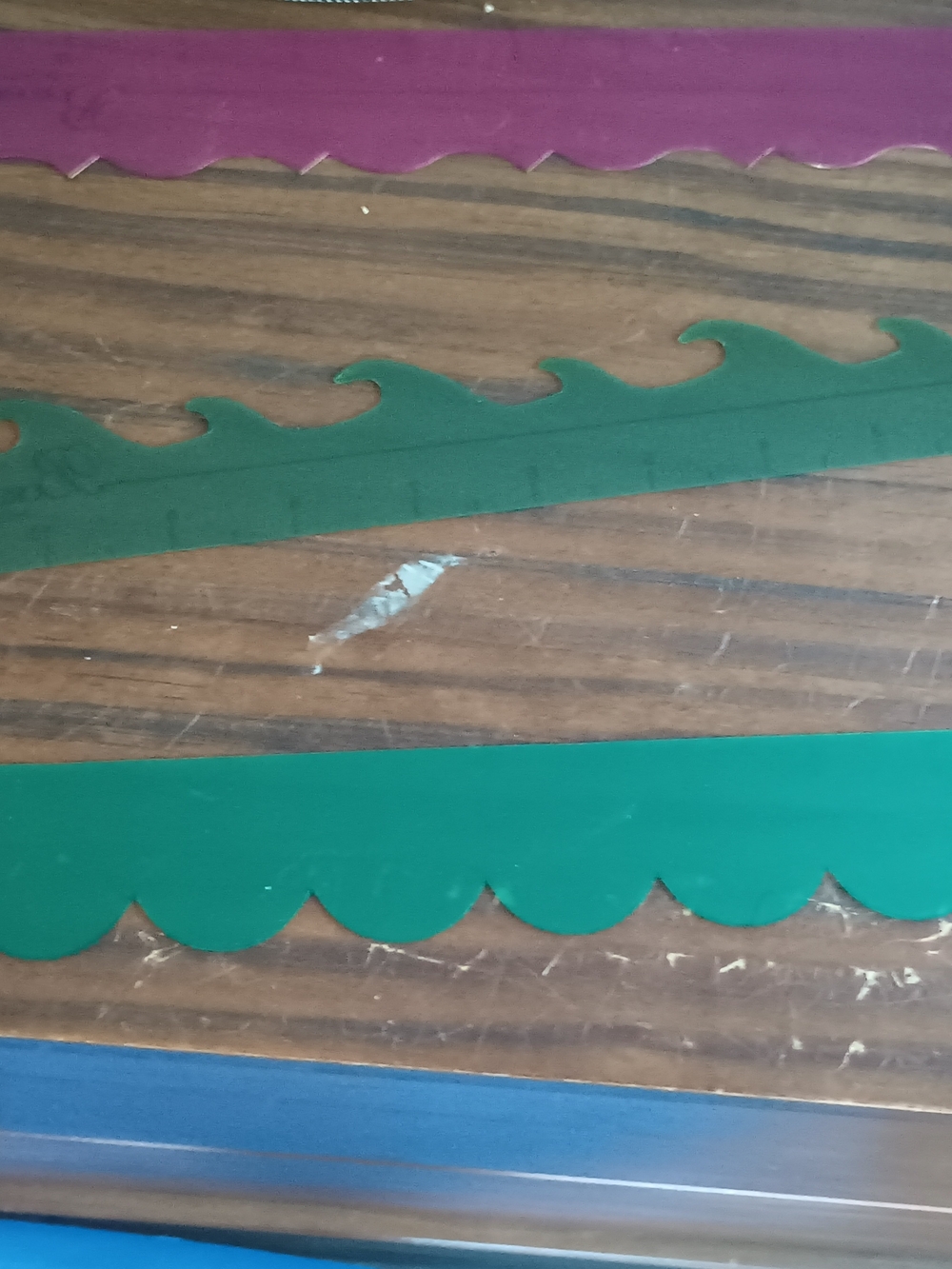 Borders Very Colorful Scalloped & Wavy Edge Trimmers - Green, Teal, Purple